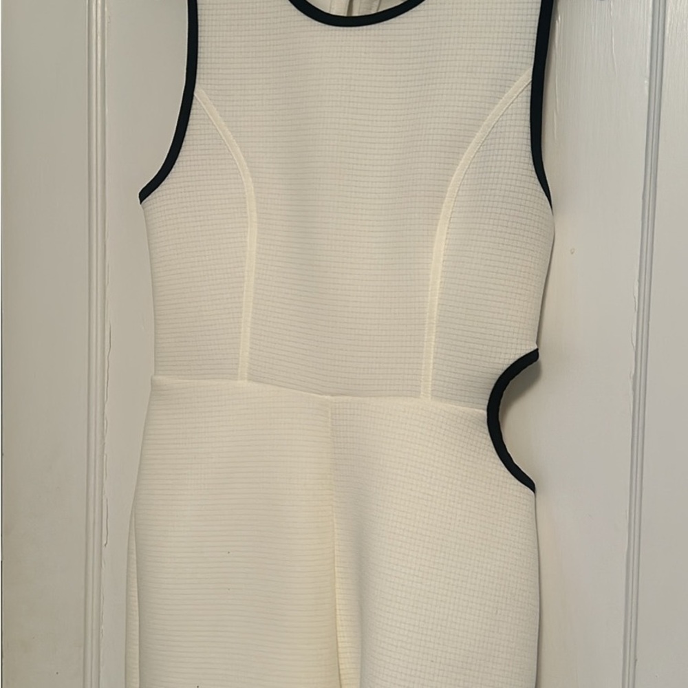 BCBG White Dress with Black Trim